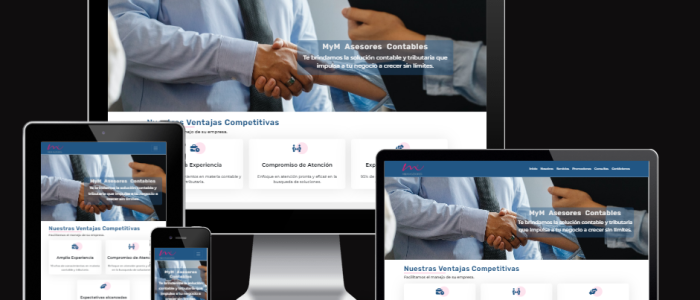 Screenshot Accounting website showing responsive design